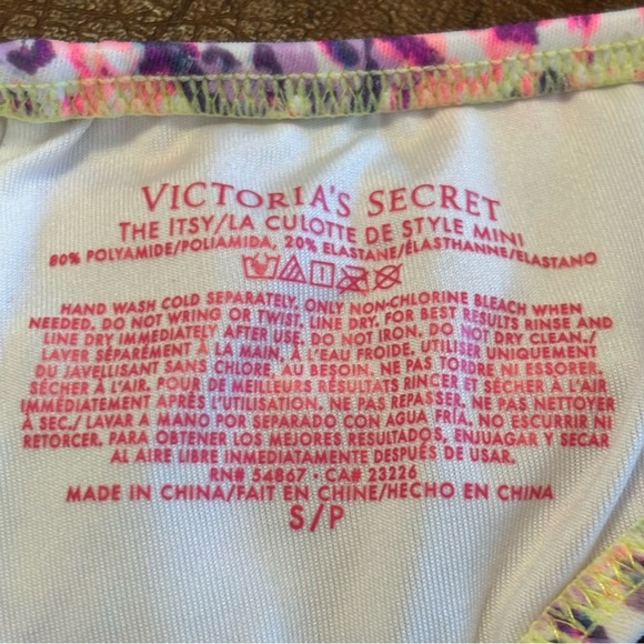 Victoria’s Secret Blue and Pink Patterned Strapless Bikini Swimsuit Set S XS - Picture 4 of 4